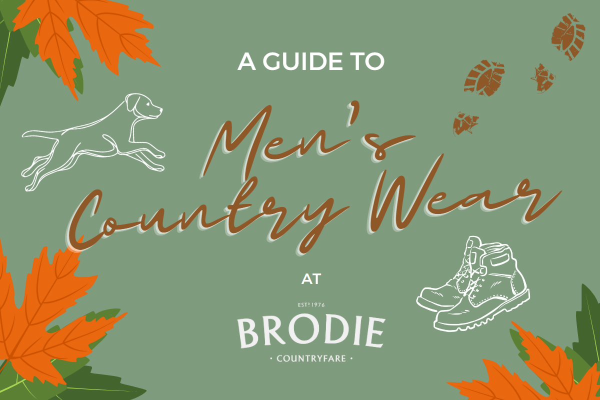 Blog banner image with title that states "A Guide to Men's Country Wear at Brodie Countryfare"