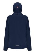 Mac in a Sac Ultralite Jacket. A lightweight packable jacket that is water proof and windproof, featuring an ajustable hood with wire peak. This jacket is made from stretch fabric and is in the colour navy.