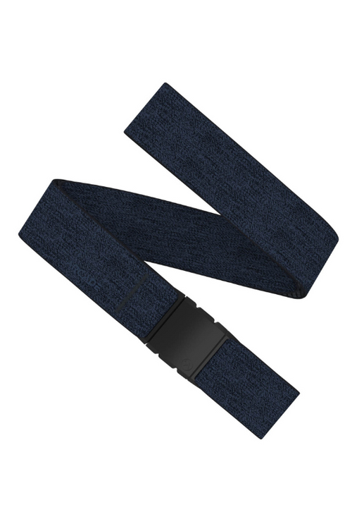 Arcade Belts Atlas. A stretch belt in the colour Heather Navy, with tapered buckle.