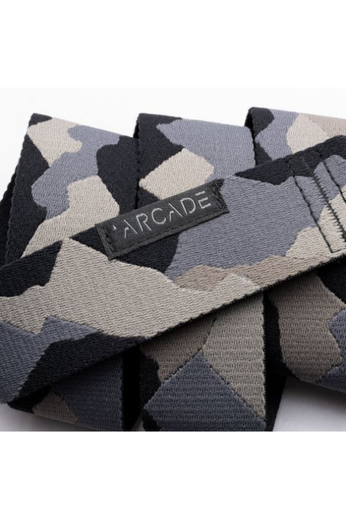 An image of the Arcade Belts Peaks Belt in the colour Camo/Grey.