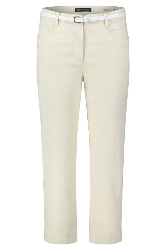 An image of the Betty Barclay Slim Fit Trousers in the colour Powder Sand.