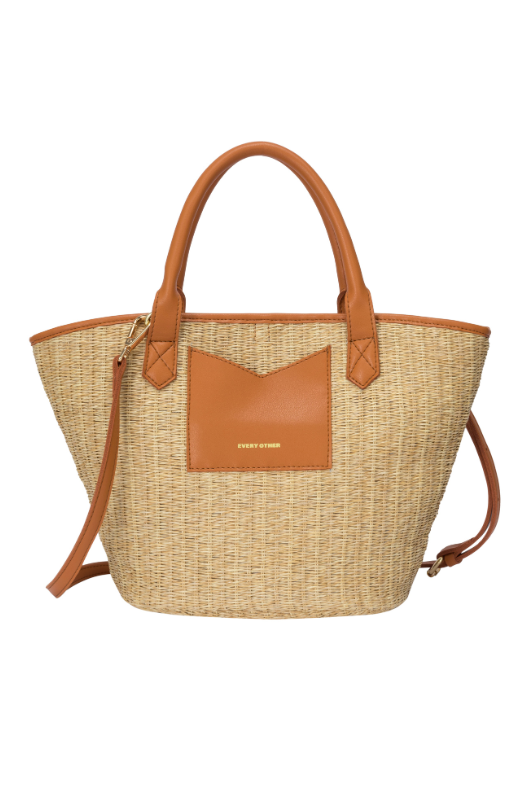 An image of the Every Other Large Twin Tote Bag in the colour Tan.
