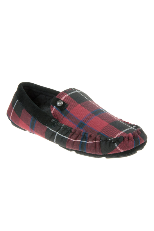 Tartan moccasin slippers sales