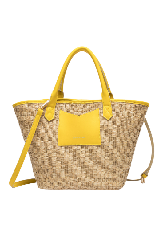 An image of the Every Other Large Twin Tote Bag in the colour Yellow.