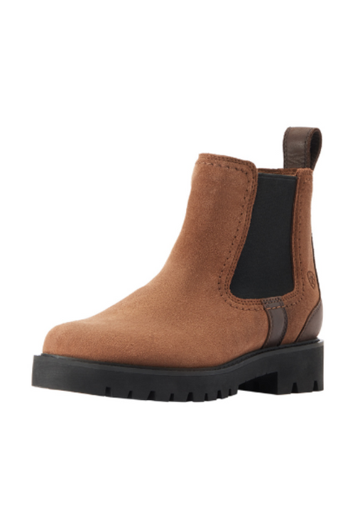 An image of the Ariat Wexford Lug Waterproof Chelsea Boot in the colour Dark Earth.