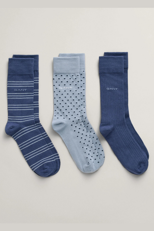 Stripe Dot Rib Socks 3 Pack