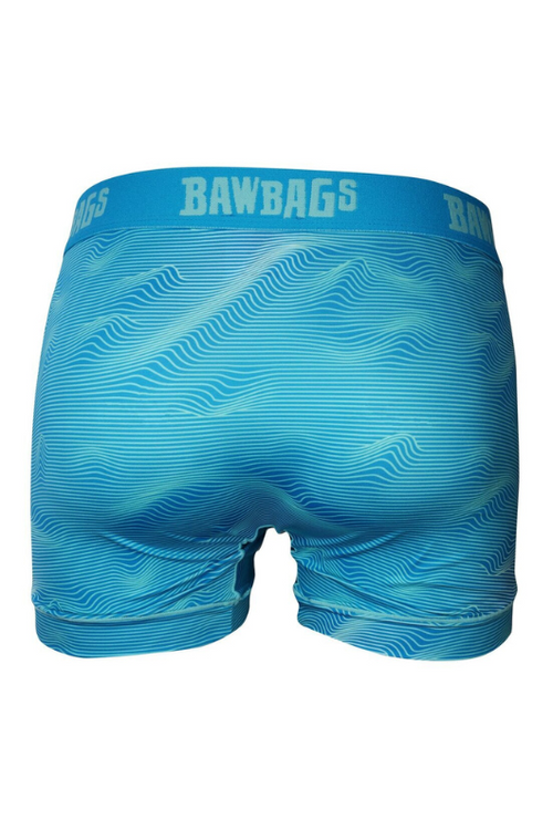 An image of the Bawbags Cool De Sacs Surface Technical Boxer Shorts in the colour Light Blue.
