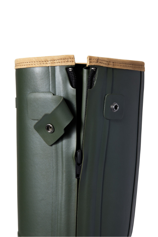 An image of the Ariat Burford Insulated Zip Rubber Boot in the colour Olive.