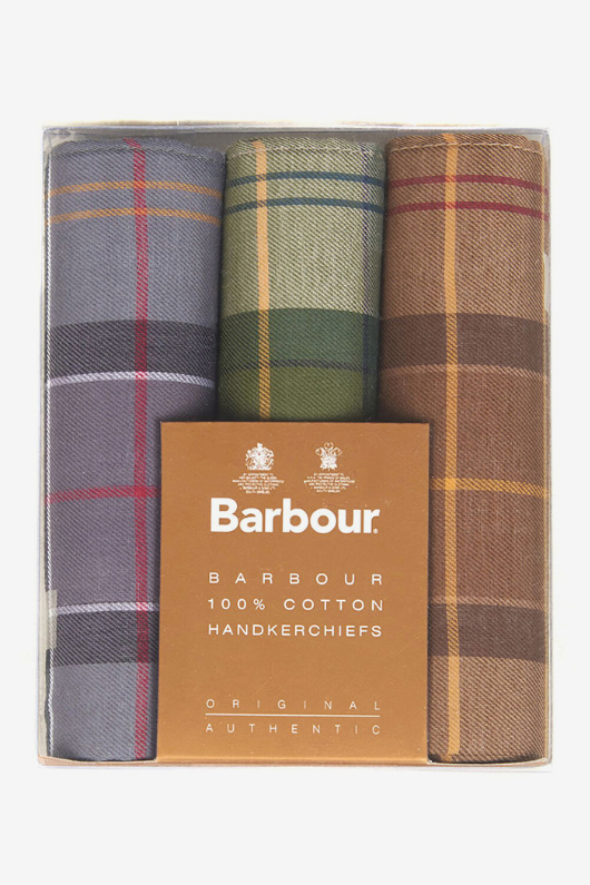 An image of the Barbour Handkerchief Gift Box Set in the colour Barbour Tartan Assortment 2.