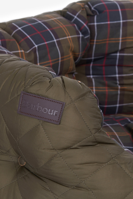 An image of the Barbour Quilted Dog Bed 35 inches in the colour Olive.