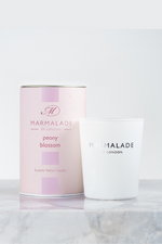 Marmalade of London Luxury Votive Candle - Peony Blossom scent in light pink packaging
