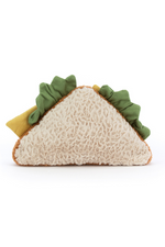 Jellycat Amuseable Sandwich. A cute soft toy sandwich with fluffy bread, tomatoes, lettuce, cheese, and a smiling face.