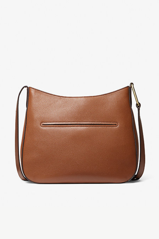An image of the Michael Kors Kensington Large Pebbled Leather Crossbody Bag in the colour Luggage.