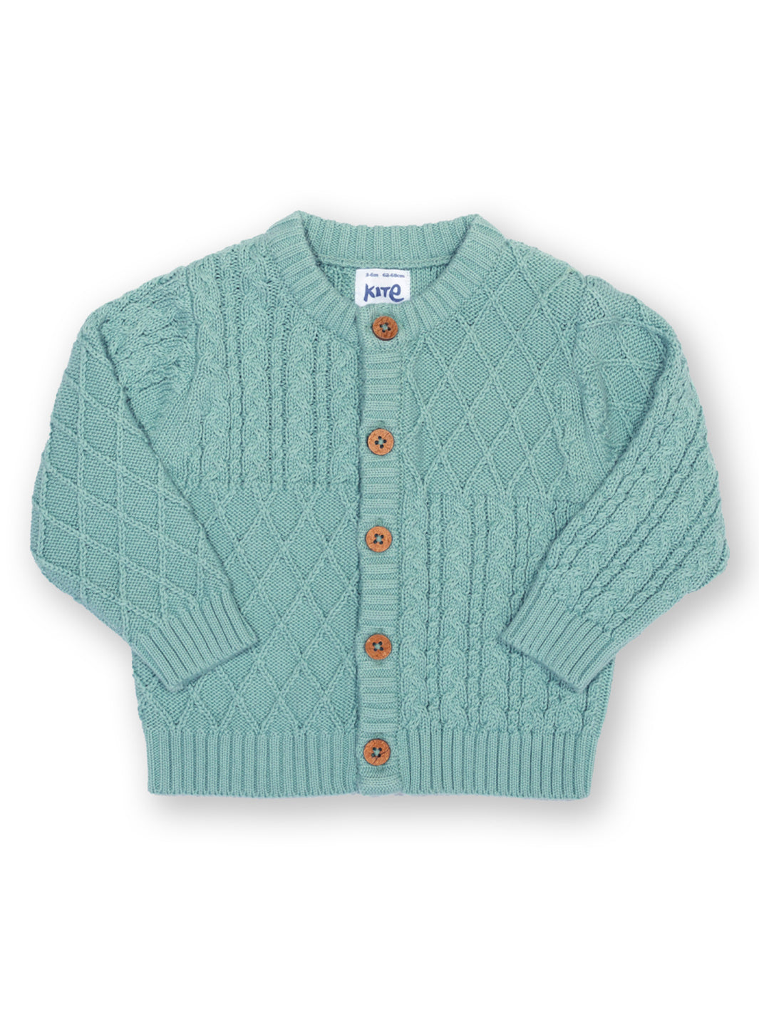 An image of the Kite My first cardi soft aloe