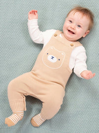 An image of the Kite Baby Bear Knit Dungarees