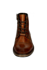 An image of the Bugatti Men's Marcello Leather Lace-Up Ankle Boots in the colour Cognac.