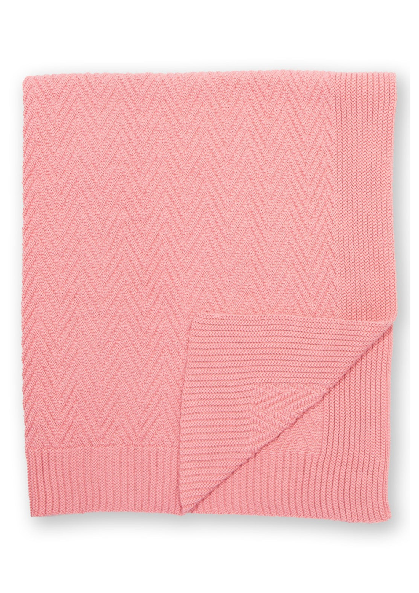 An image of the Kite Heirloom Knit Blanket Dusky Pink