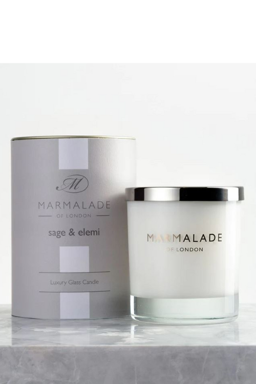 Marmalade of London Luxury Glass Candle - Sage & Elemi scent - 230g