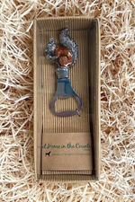 An image of the Orchid Designs Enamel Squirrel Bottle Opener.