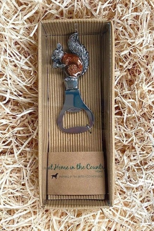 An image of the Orchid Designs Enamel Squirrel Bottle Opener.