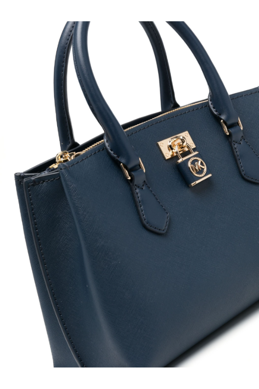 An image of the Michael Kors Ruby Handbag in the colour Navy.