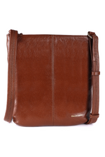 Ashwood Leather Leather Crossbody Bag. A genuine tan leather bag with adjustable shoulder strap, anti-theft pocket, organiser pockets and zip closures.
