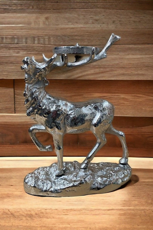 An image of the Orchid Designs Majestic Stag Pillar Candle Holder.