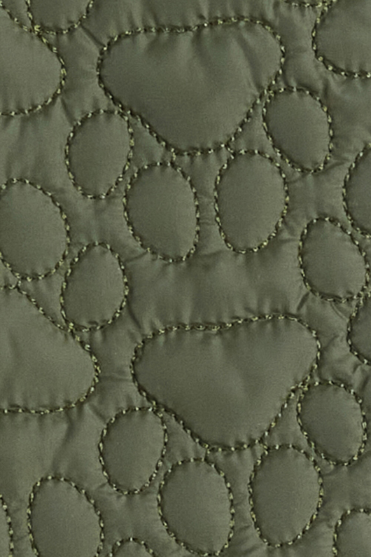 An image of the Barbur Paw-Quilted Dog Coat in the colour Olive.
