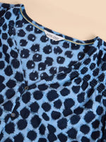 White Stuff Rae Organic Cotton Top in Blue with an eye-catching spot print all-over