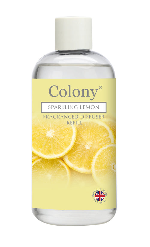 Wax Lyrical Diffuser Refill 200ml. A 200ml diffuser refill in the scent sparkling lemon.