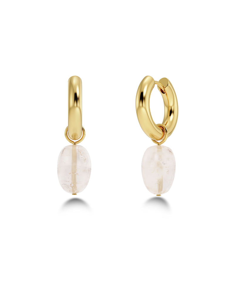 An image of the Edblad Beach Crystal Hoops Pink Gold
