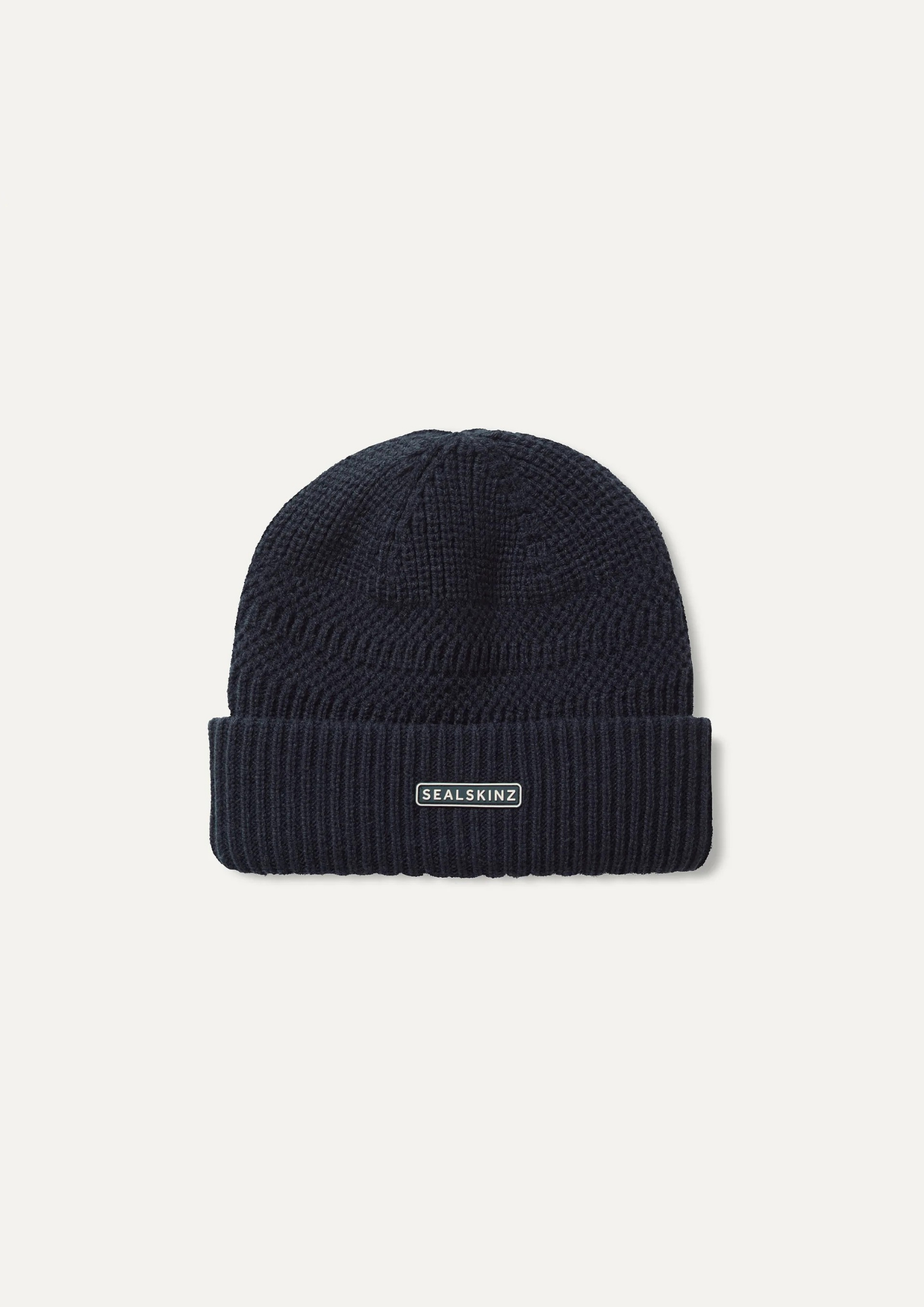 An image of the Sealskinz Gressenhall Waterproof Cold Weather Textured Stripe Roll Cuff Beanie