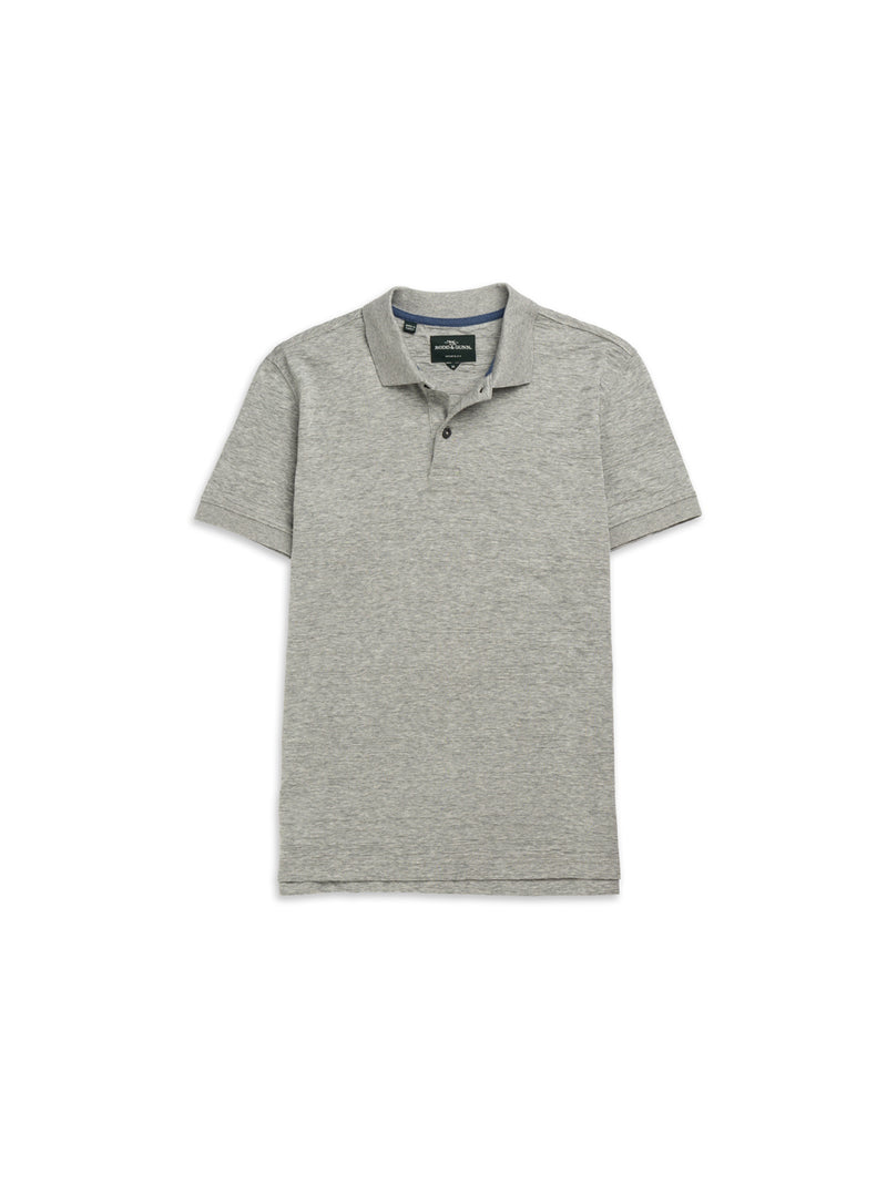 Rodd & Gunn Banks Road Polo. A stone coloured short sleeve polo with sports fit, collar, button placket and stretch fabric.