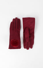 An image of the Pia Rossini Women's Gloves in the colour Burgundy.