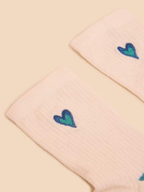 Embroidered Heart Sock