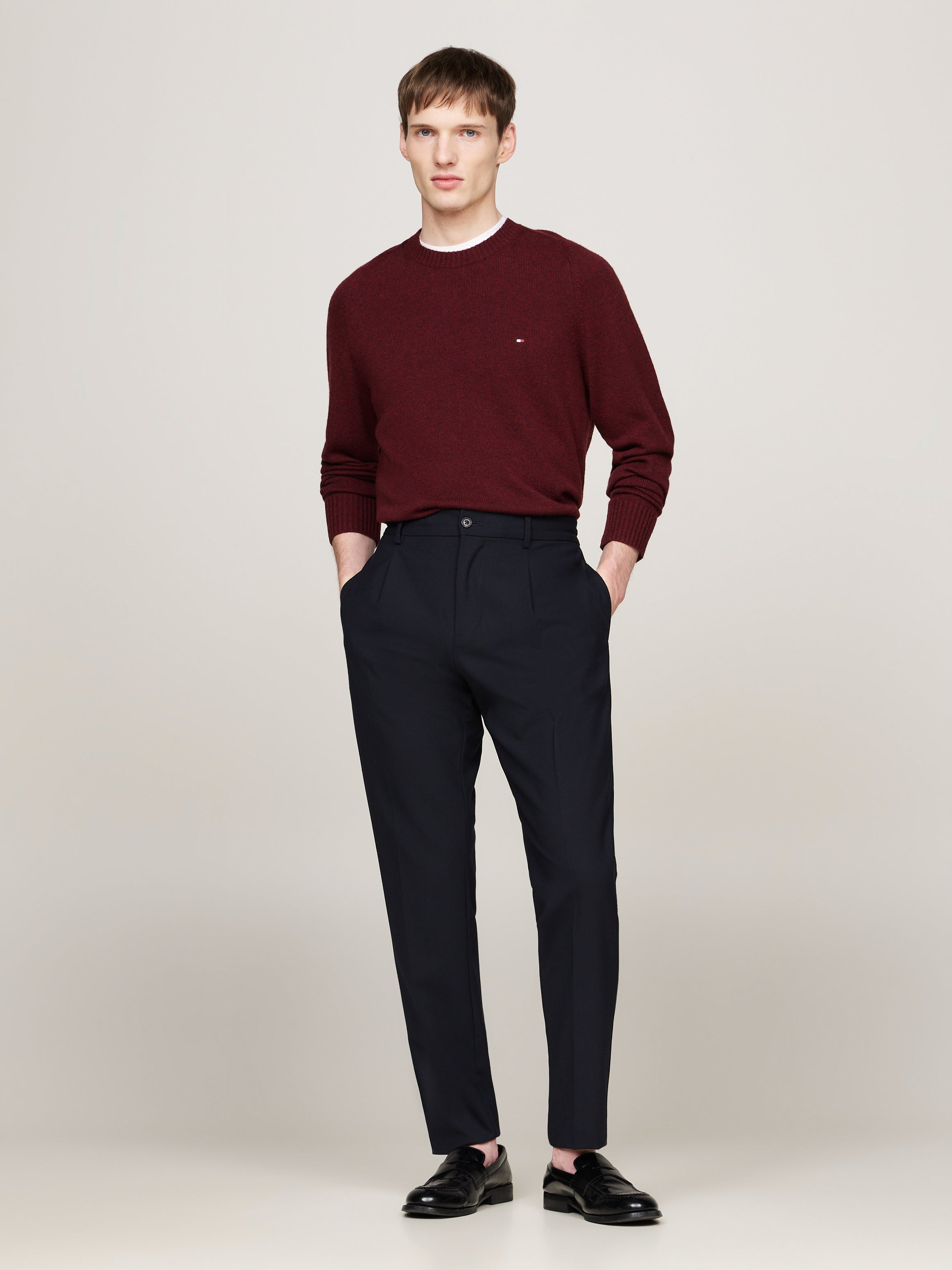 An image of the Tommy Hilfiger Pure Wool Crew Neck Jumper