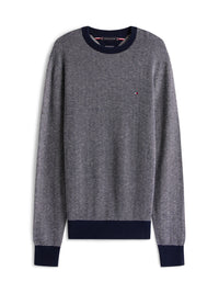 An image of the Tommy Hilfiger Herringbone Knit Jumper With Cashmere