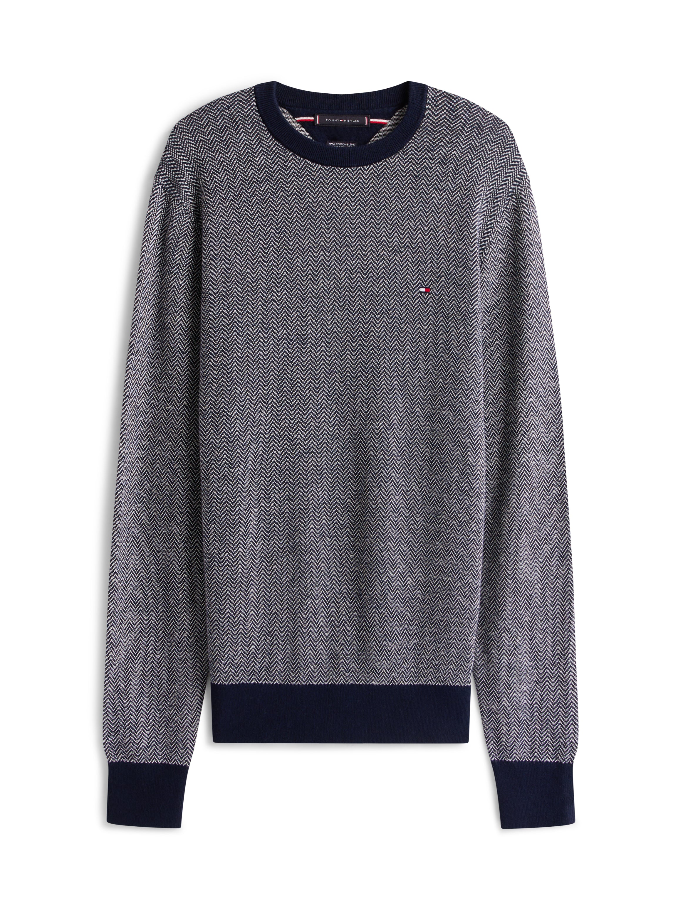 An image of the Tommy Hilfiger Herringbone Knit Jumper With Cashmere