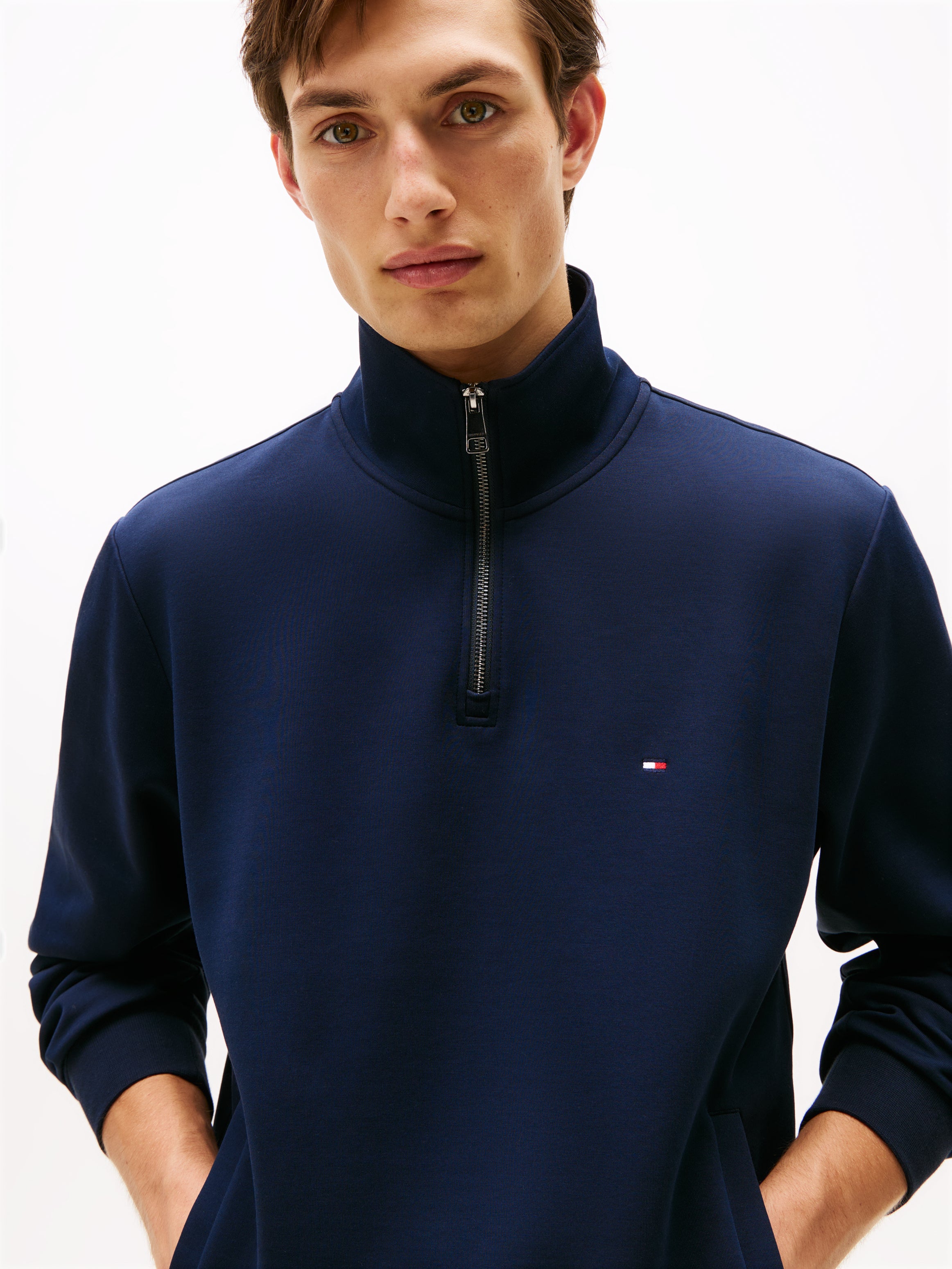 An image of the Tommy Hilfiger Logo Quarter-Zip Sweatshirt