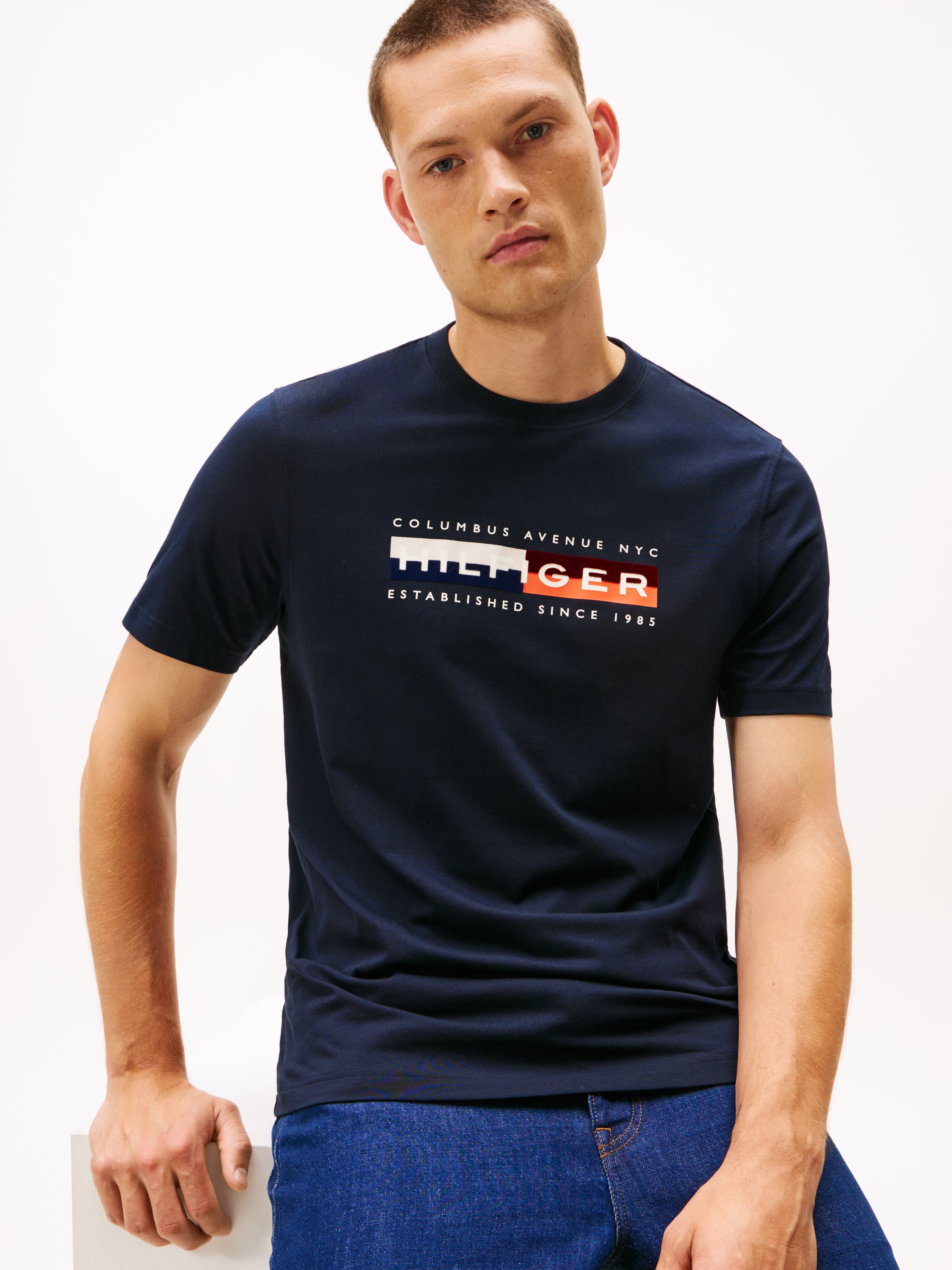 An image of the Tommy Hilfiger TH Colour Block Graphic Tee