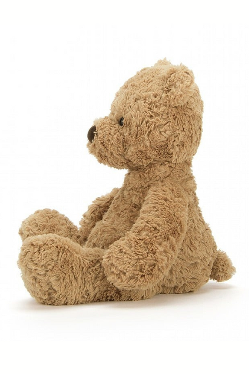 Jellycat Bumbly Bear Medium. A cuddly, classic teddy bear with soft brown fur.