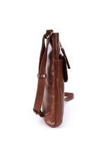 Ashwood Leather Leather Crossbody Bag. A genuine tan leather bag with adjustable shoulder strap, anti-theft pocket, organiser pockets and zip closures.