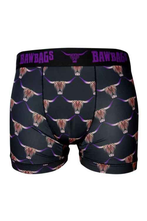 An image of the Bawbags Cool De Sacs Highland Cow Technical Boxer Shorts in the colour Highland Cow.