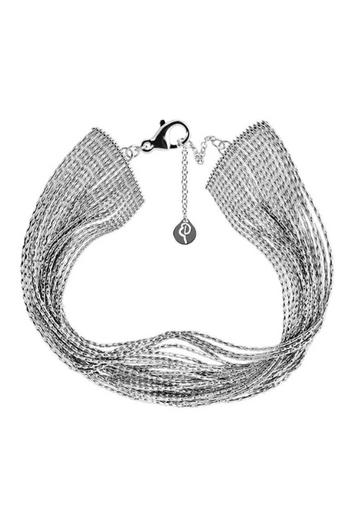 Edblad Elysian Bracelet. A stainless steel bracelet with multiple sparkling snake chains and adjustable length.
