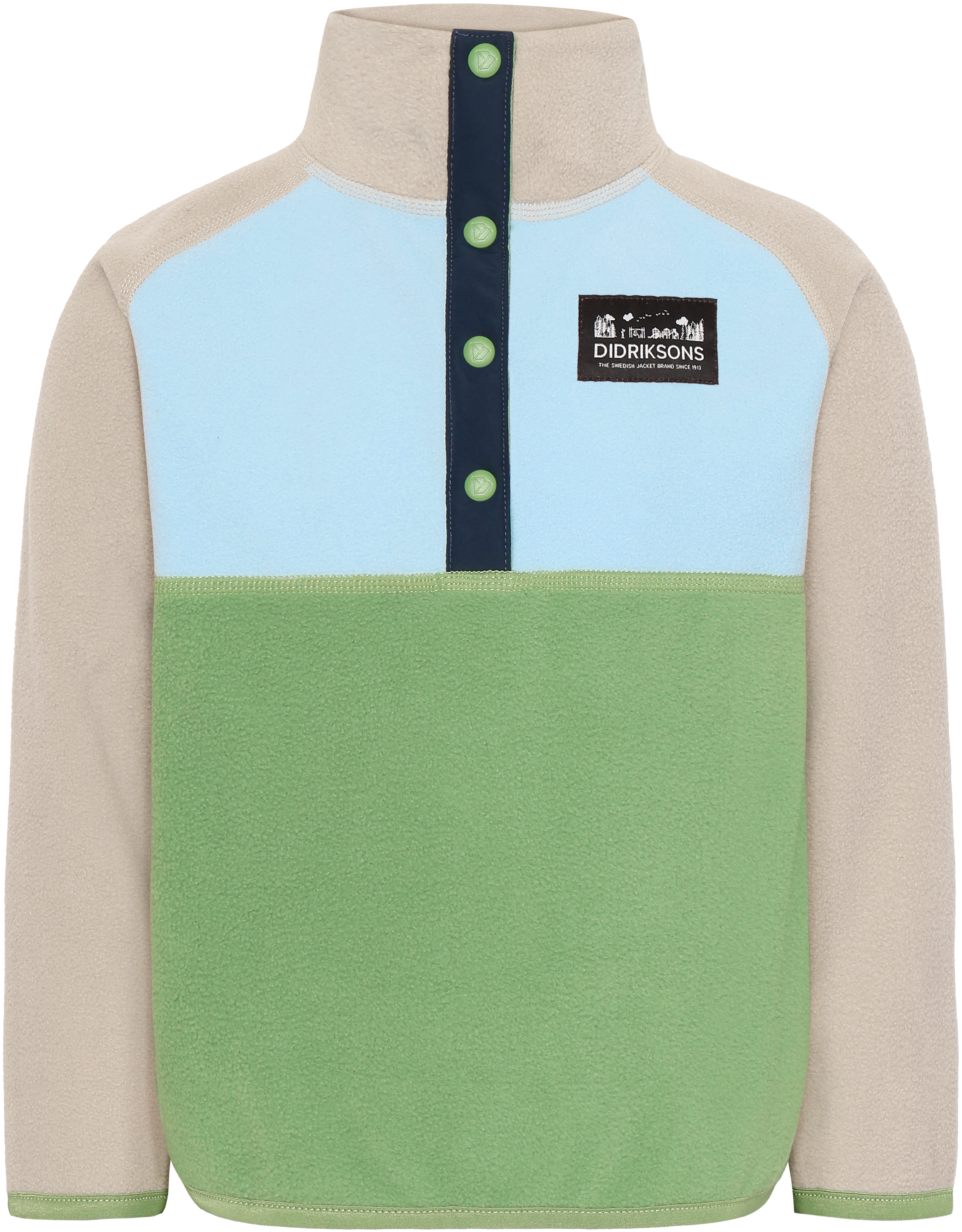 An image of the Didriksons Monte Kids Half Button Fleece