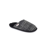 An image of the Bedroom Athletics Harris Tweed Mules in the colour Grey/Black.