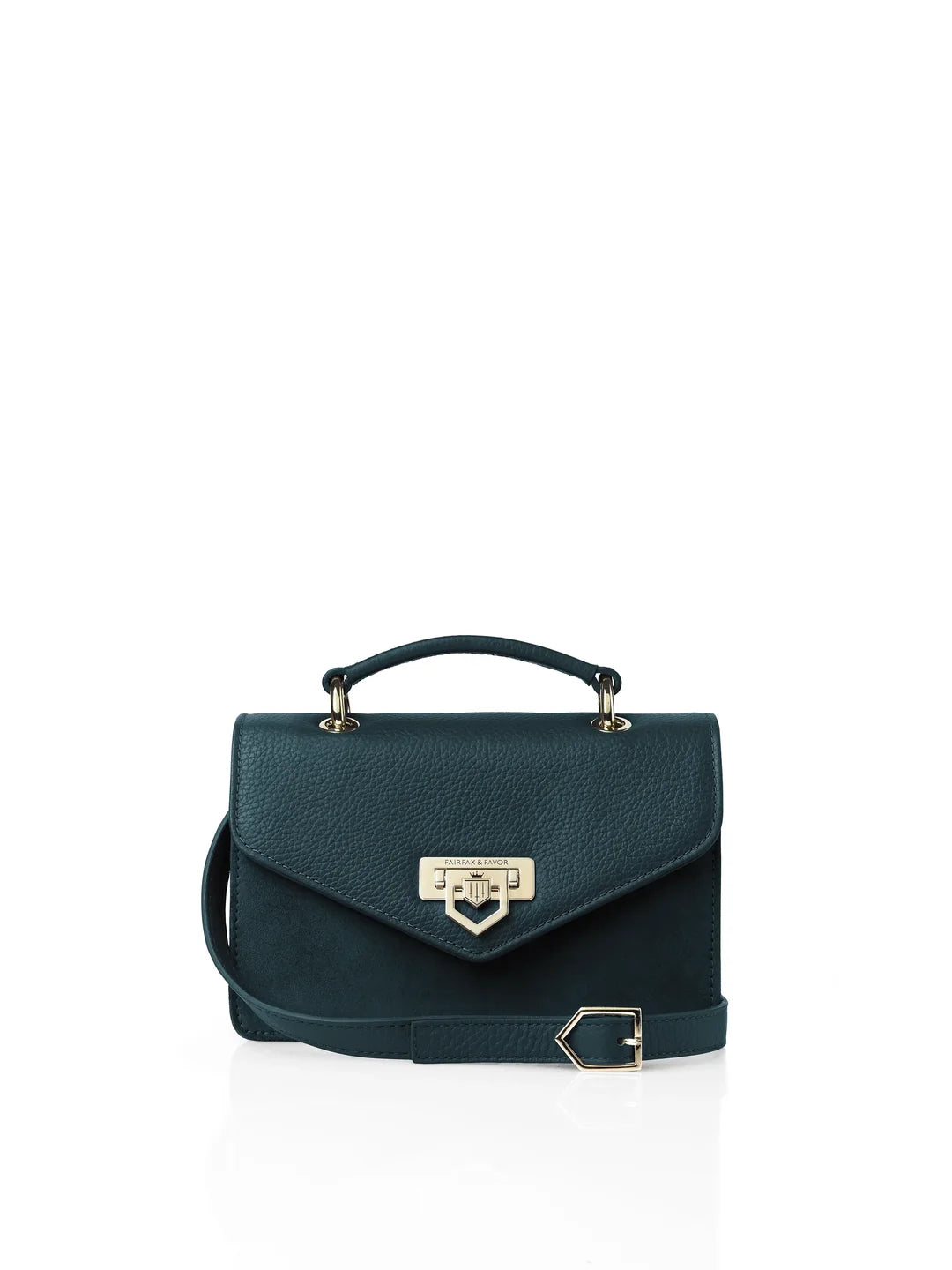Fairfax & Favor Loxley Mini Cross Body Bag Teal Suede