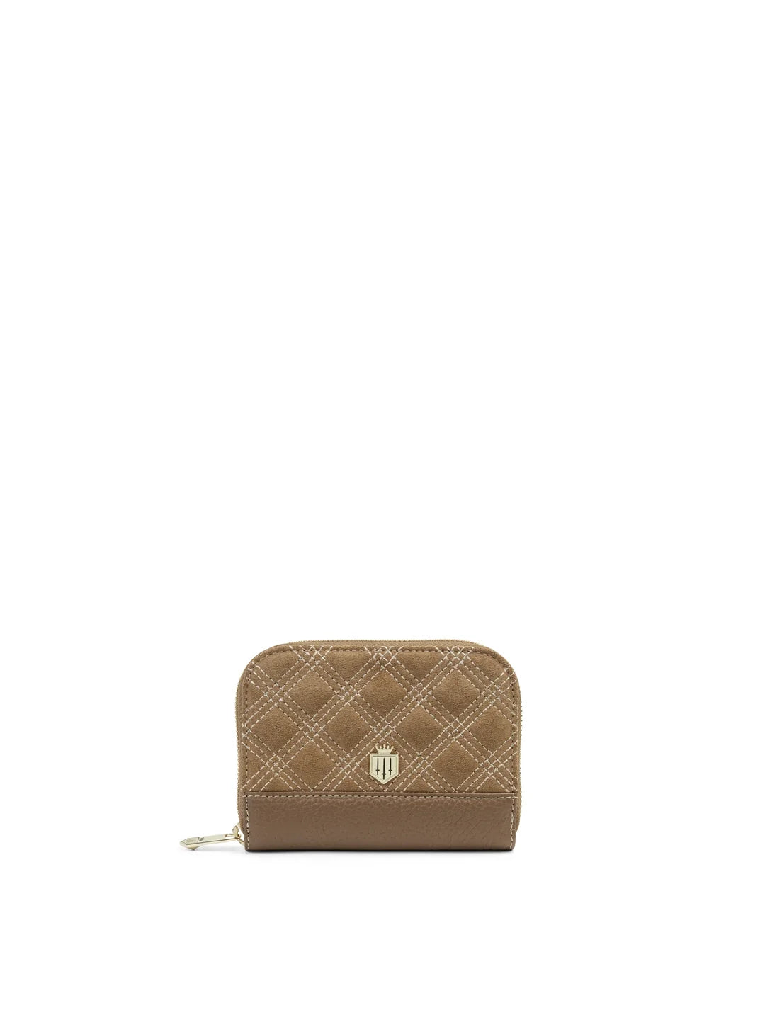 Fairfax & Favor Mini Salisbury Purse Quilted Tan Suede