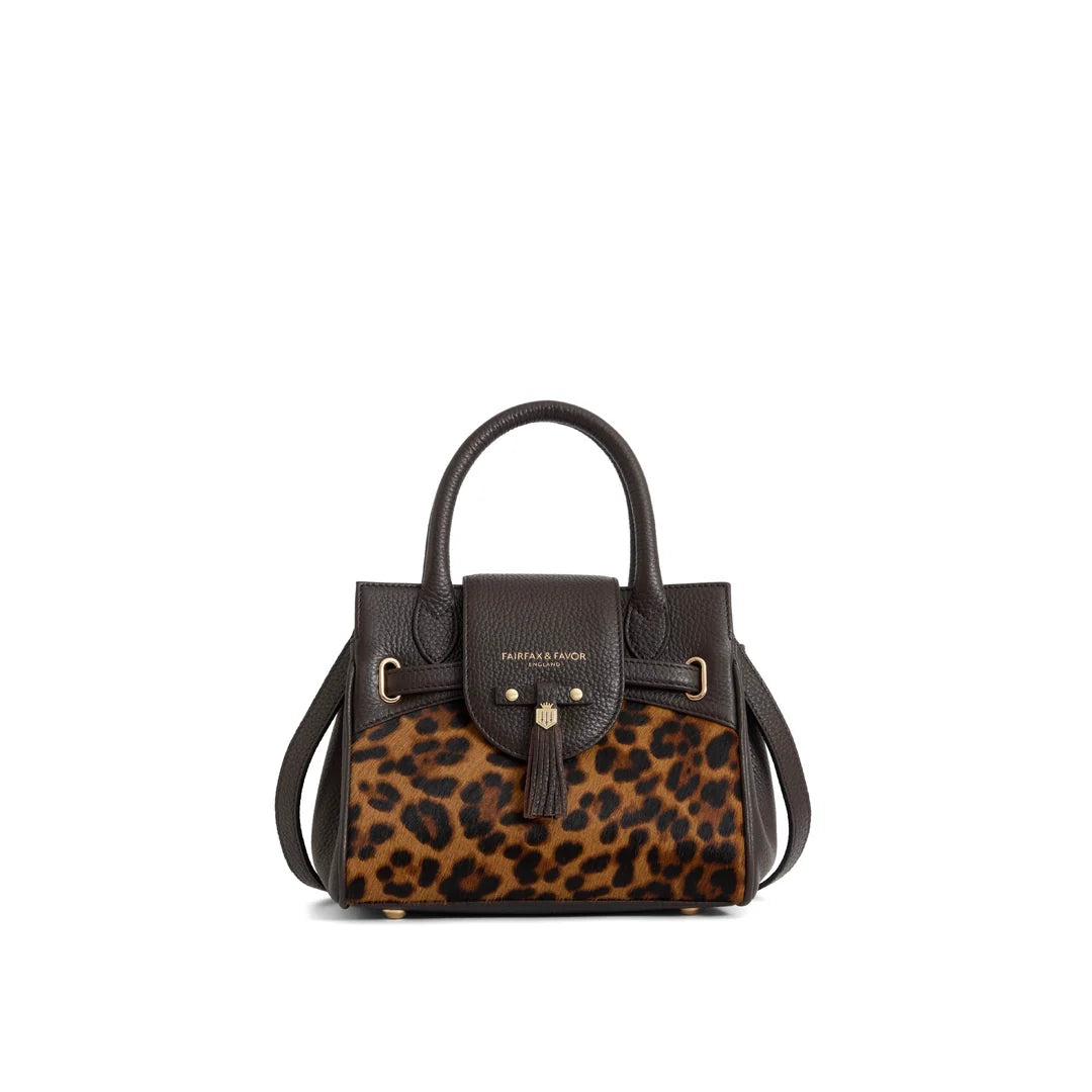Fairfax & Favor Mini Windsor Handbag Leopard Haircalf