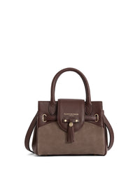 Fairfax & Favor Stockist Exclusive - Mini Windsor Handbag Port and Deep Taupe Suede